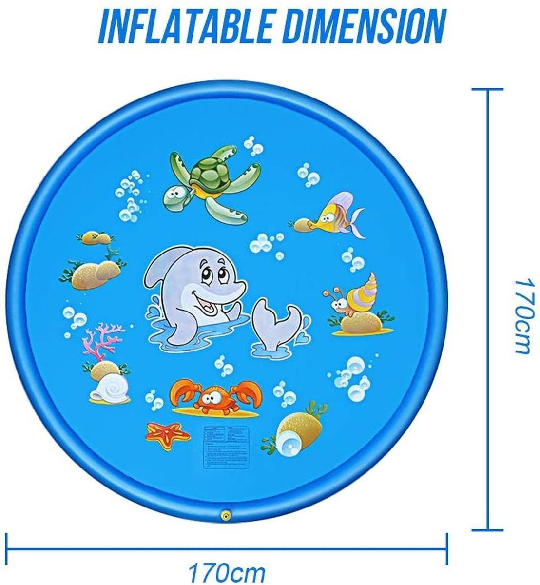 Tapis de jeu aquatique avec animaux marins et arroseur d'eau