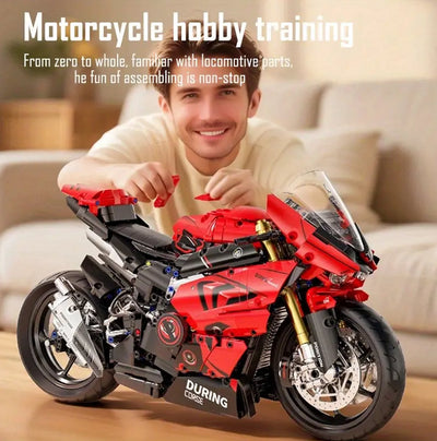Kit de construction de moto rouge