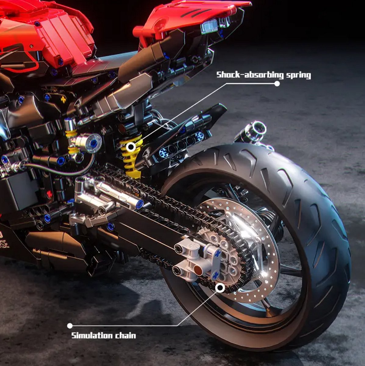 Kit de construction de moto rouge