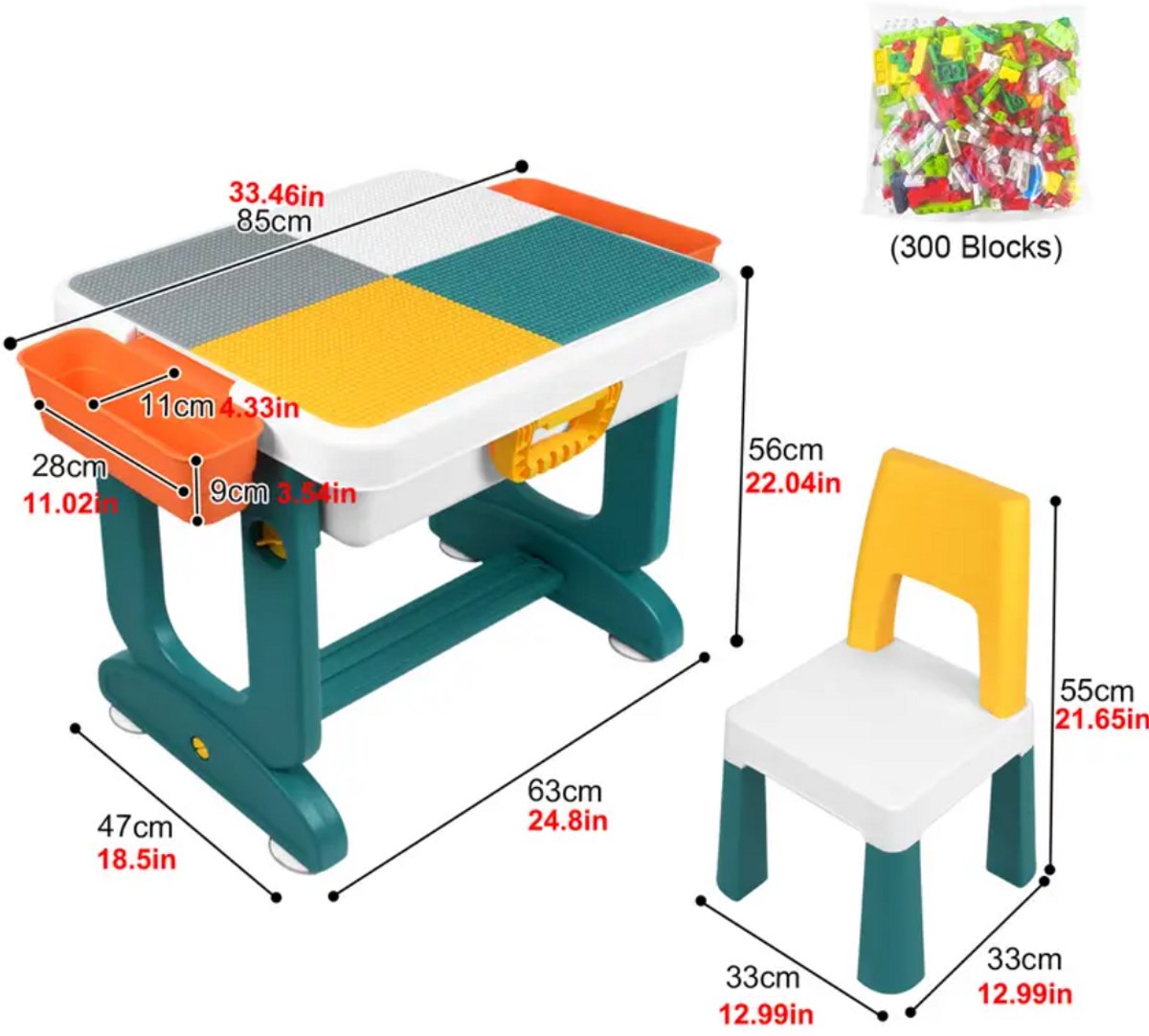 Table de jeu pour enfants avec 2 chaises