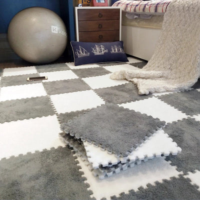 Tapis puzzle souple - 30x30 Gris/blanc