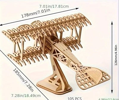 Ensemble de construction d'avion en bois de 105 pièces
