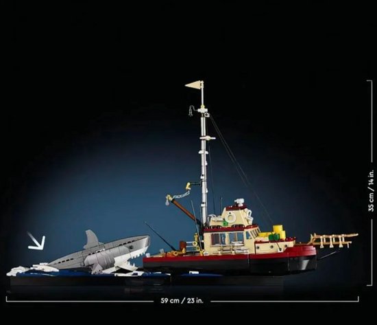 Ensemble de construction de bateau requin de 1497 pièces