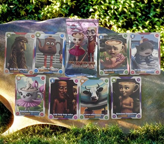 Jeu de cartes à collectionner Brainrot italien, 1 paquet de 8 cartes