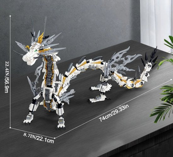 Dragon mécanique blanc de 1485 pièces