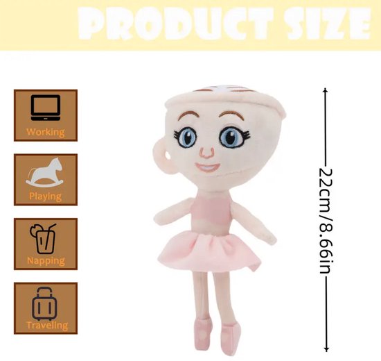 Peluche ballerine italienne Brainrot cappuccino