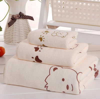 Ensemble de 3 serviettes de bain douces à motif dessin animé