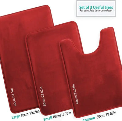 3-Piece Bath Mat Set in Different Colors