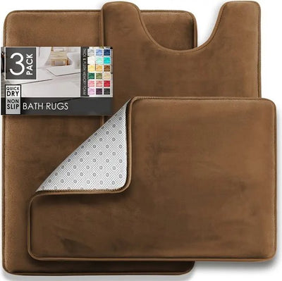 3-Piece Bath Mat Set in Different Colors