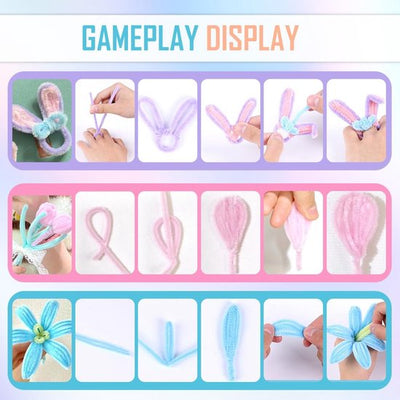 100 morceaux de fil chenille pastel