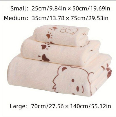 Ensemble de 3 serviettes de bain douces à motif dessin animé