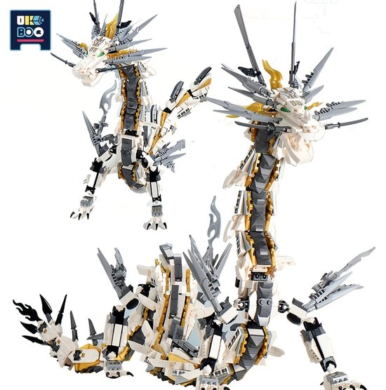 Dragon mécanique blanc de 1485 pièces