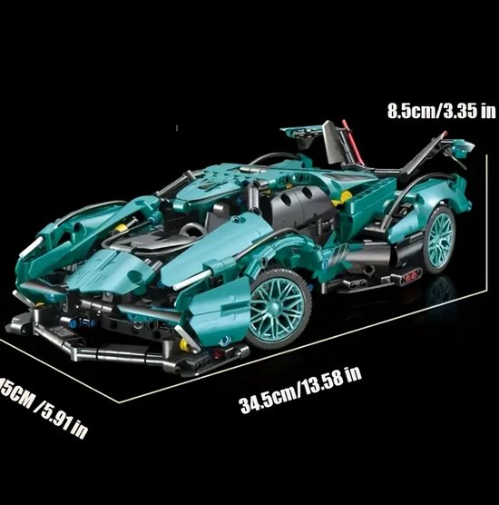 Ensemble de construction de voiture de sport bleue de 1330 pièces
