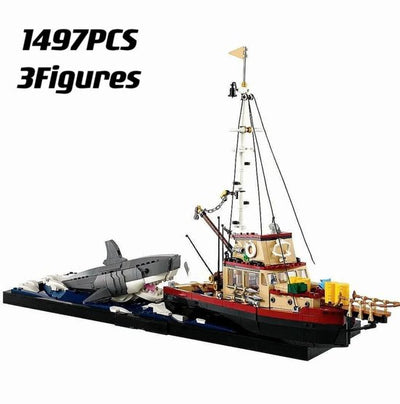 Ensemble de construction de bateau requin de 1497 pièces