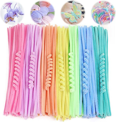 100 morceaux de fil chenille pastel