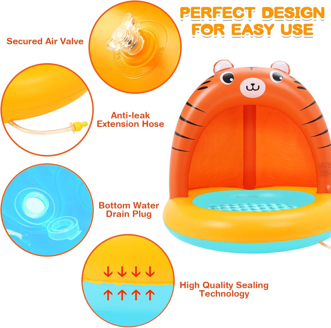 Piscine gonflable pour enfants Tigre
