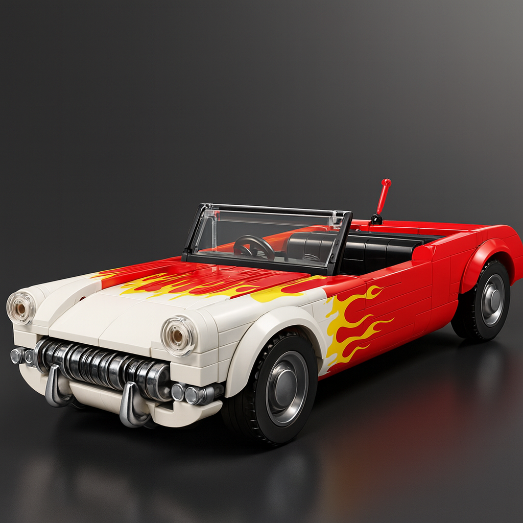 Vintage rode cabrio bouwset