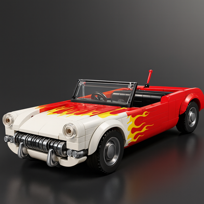 Vintage rode cabrio bouwset