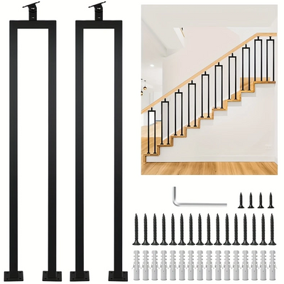 Rampe d'escalier en U noire 90 cm