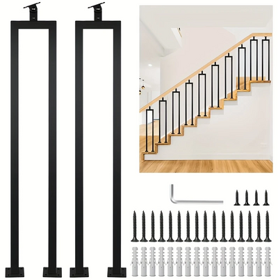 Rampe d'escalier en U noire 90 cm