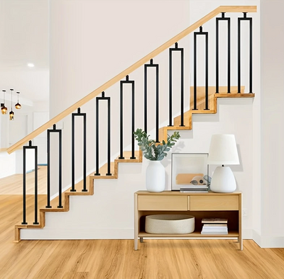 Rampe d'escalier en U noire 90 cm