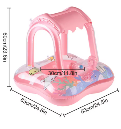 Bouée de natation pour bébé avec pare-soleil rose ou bleu