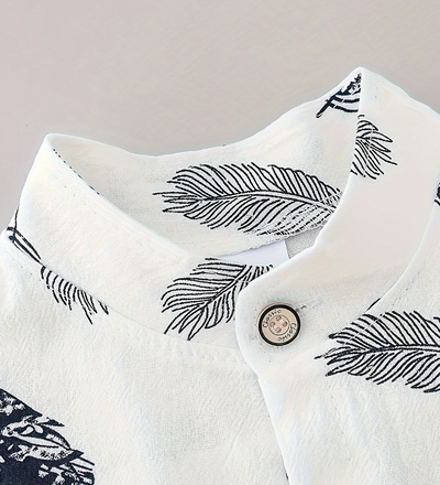 Ensemble d'été 2 pièces pour bébé : haut blanc, short gris