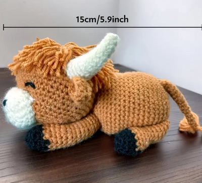 Ensemble de crochet Vache des Highlands endormie