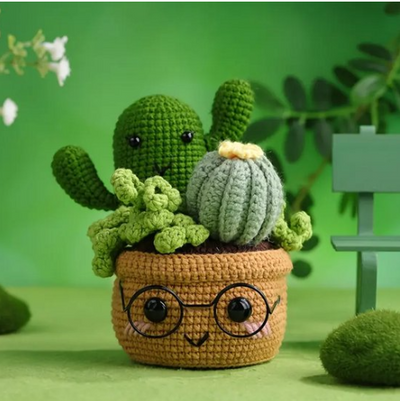 Ensemble de crochet Cactus pot avec verres