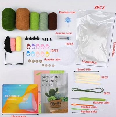 Ensemble de crochet Cactus pot avec verres