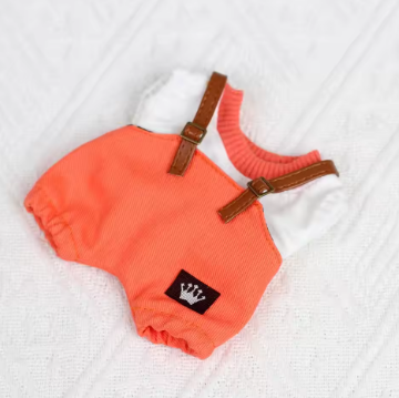 Tenue orange adaptée à Labubu