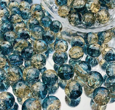 Ensemble de 50 perles de verre de 8 mm « Aurores boréales »