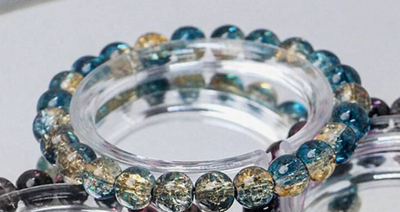 Ensemble de 50 perles de verre de 8 mm « Aurores boréales »