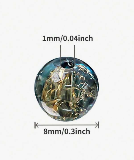 Ensemble de 50 perles de verre de 8 mm « Aurores boréales »