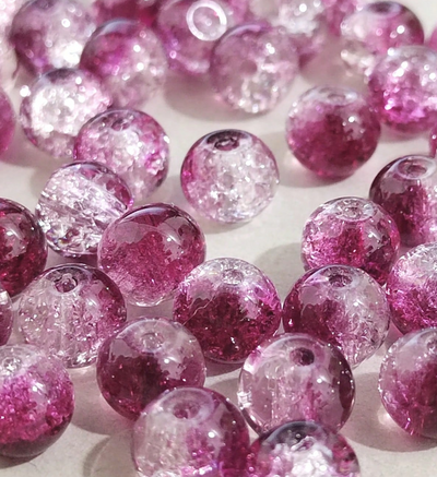 Fil de 50 perles de verre de 8 mm – Violet foncé (prune)