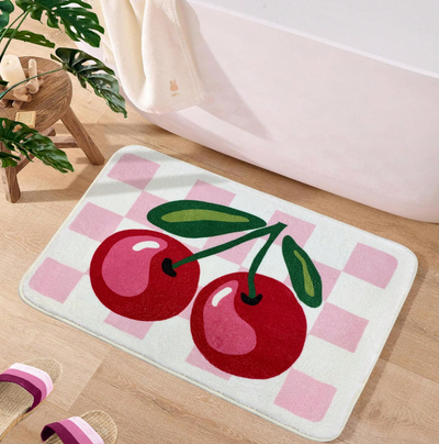 Tapis de bain cerise