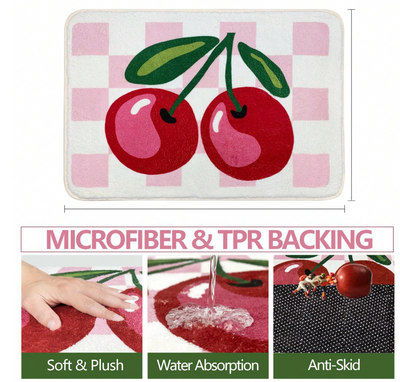 Tapis de bain cerise