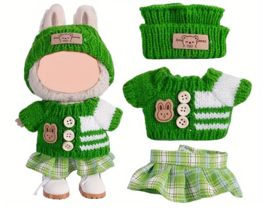 Ensemble de vêtements verts pour Labubu