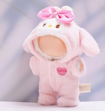 Tenue de lapin rose adaptée aux poupées Labubu