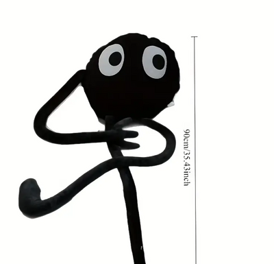 Peluche boule de charbon noir 90 cm