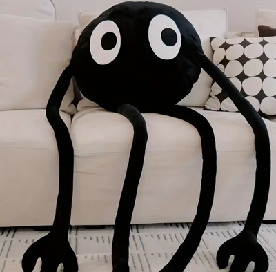 Peluche boule de charbon noir 90 cm