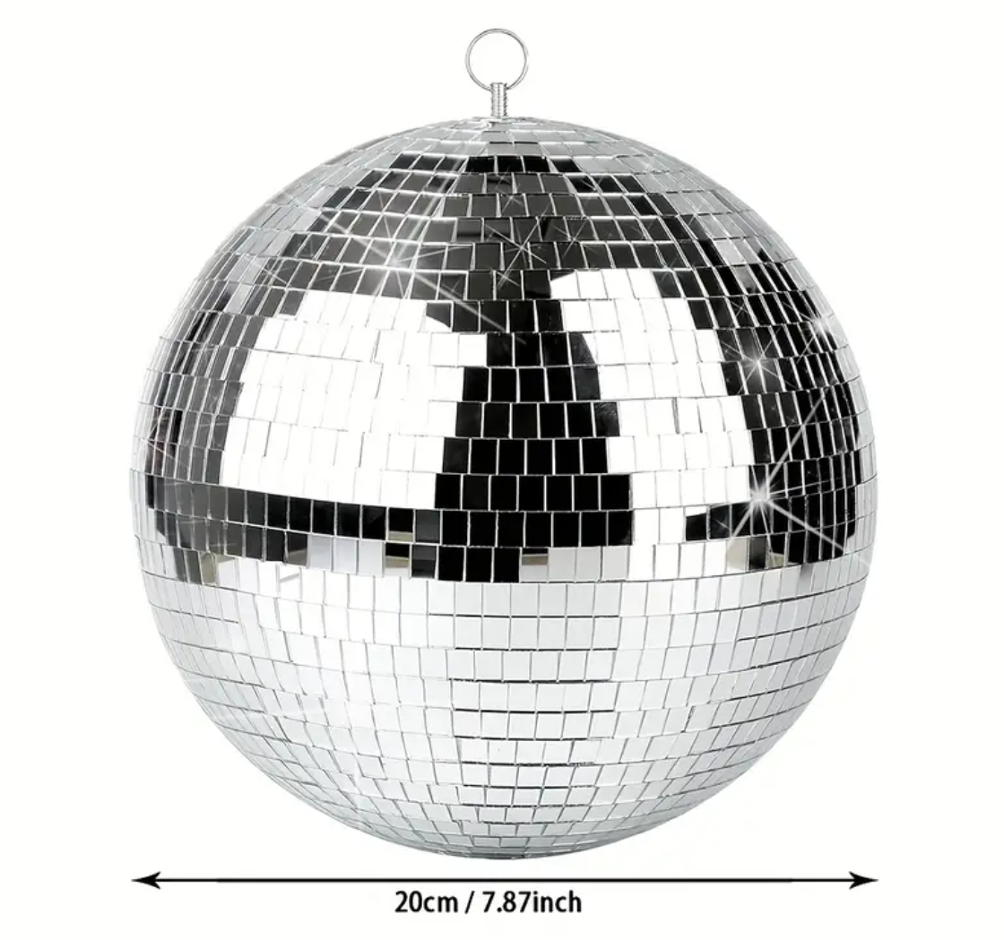 Boule disco en mosaïque argentée