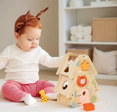 Maison de jouets éducatifs en bois
