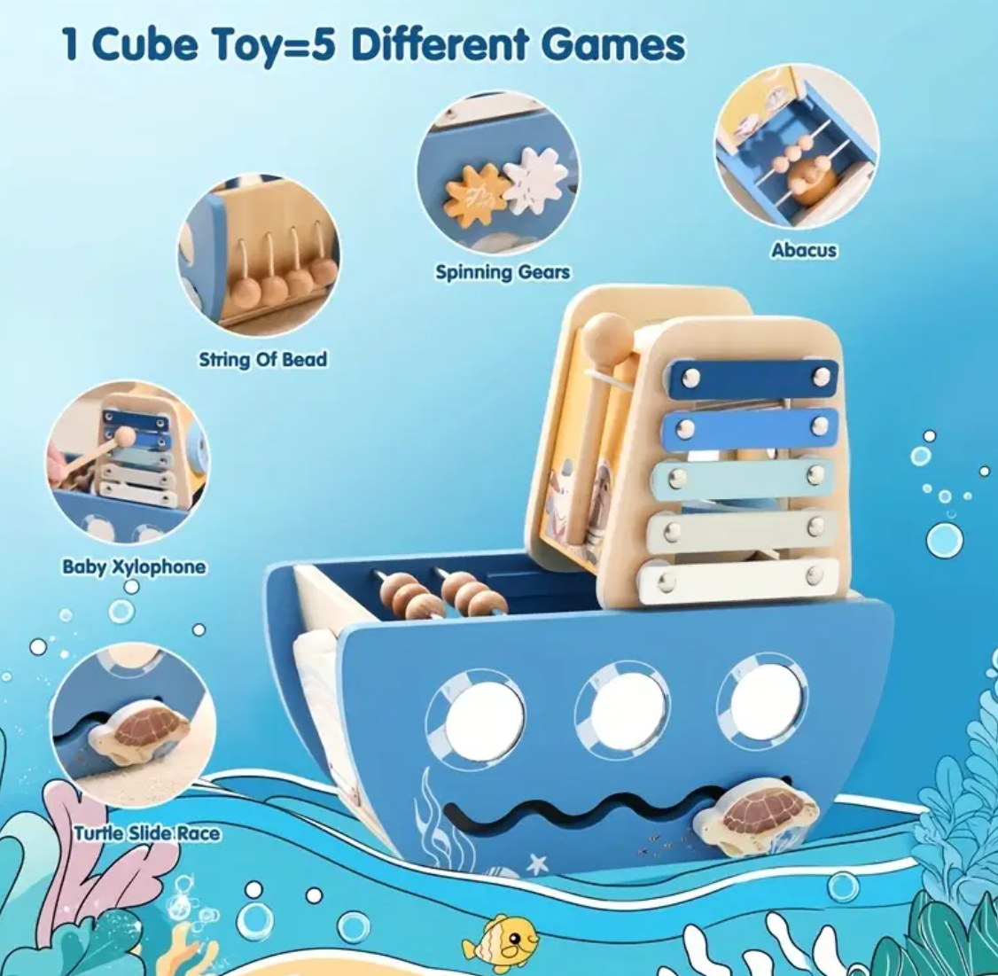 5-in-1 Educational Pirate Ship Playset