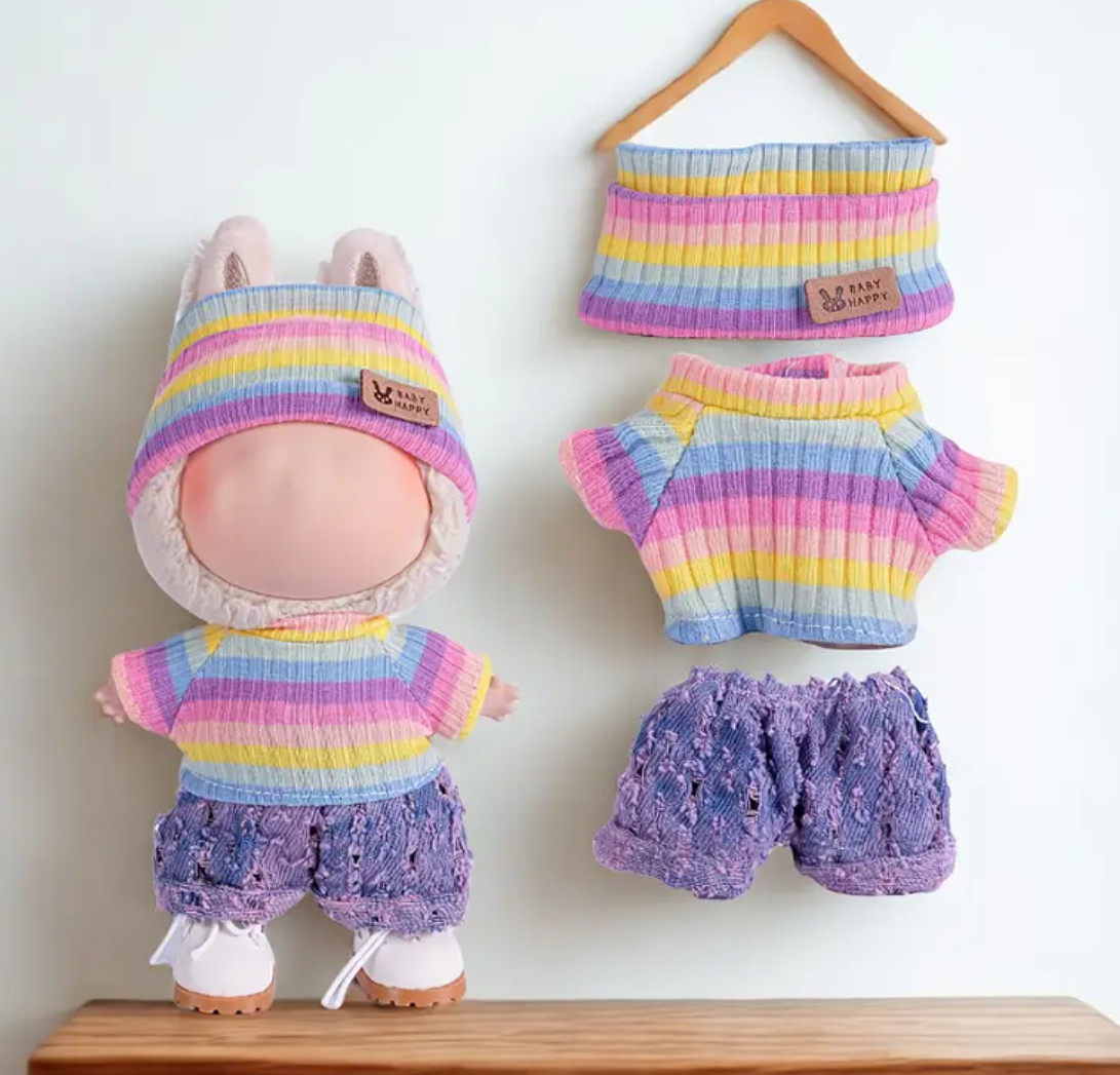 Rainbow Style Outfit Suitable For Labubu