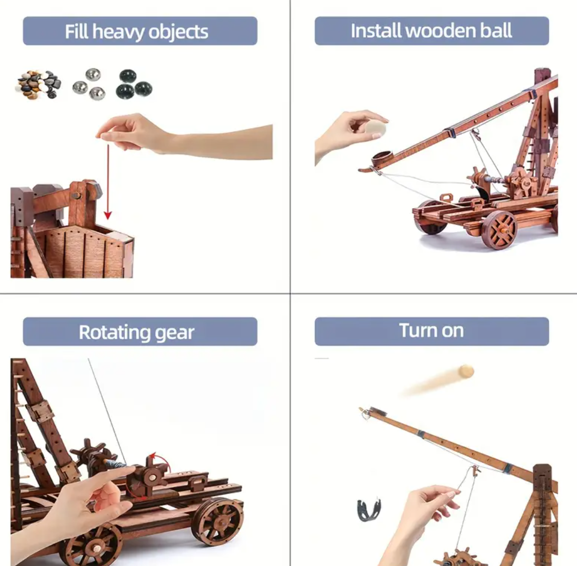 3D Wooden Catapult Building Kit