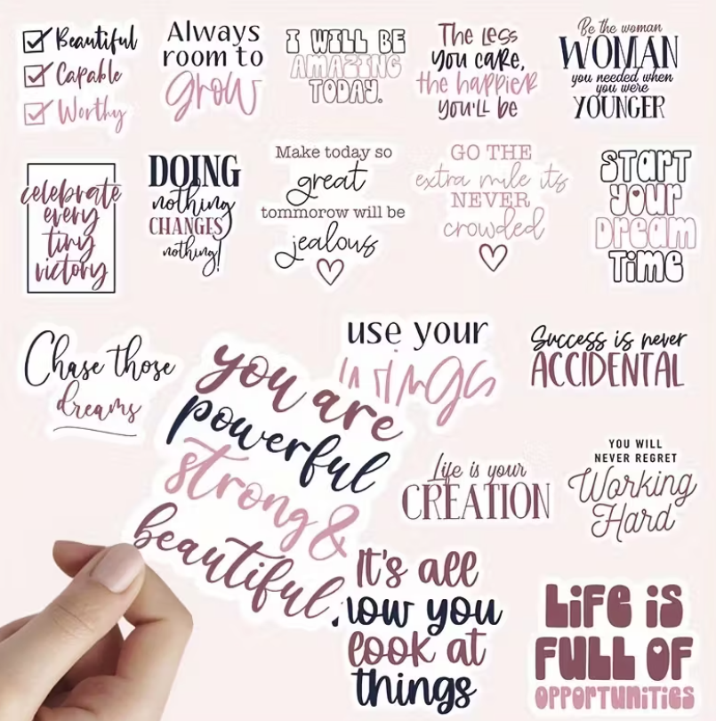 42 Inspirational Quote Stickers