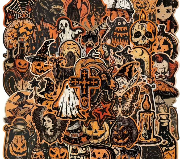 100 Vintage Halloween Stickers