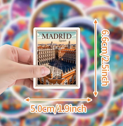 50 European Landmarks Stickers