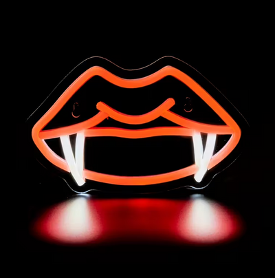 Neon LED Sign Vampire Teeth